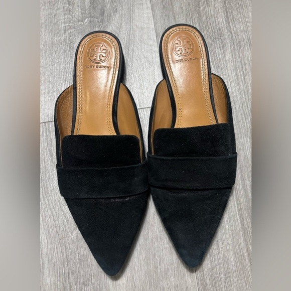 Tory Burch Women's Rosalind Pointed Toe Mules in Black - Picture 1 of 7
